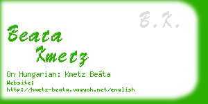 beata kmetz business card